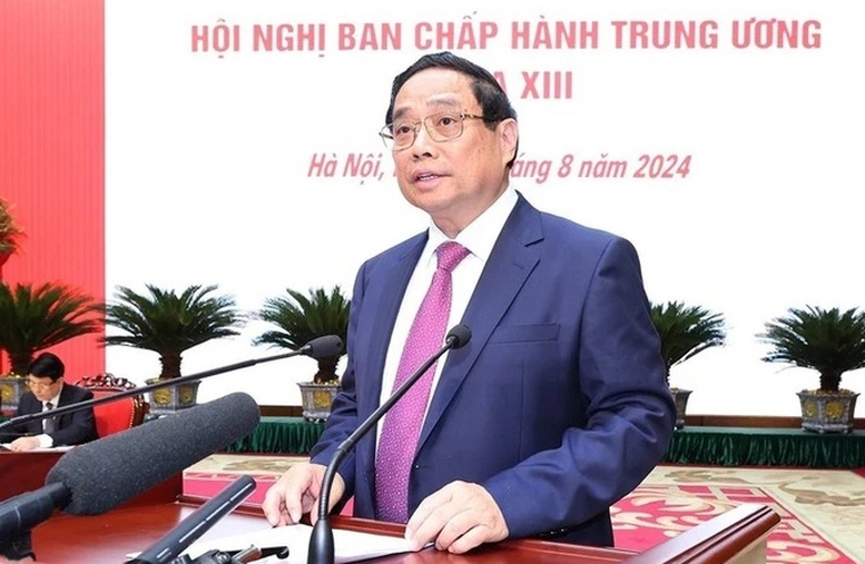 Đồng chí Phạm Minh Chính, Ủy viên Bộ Chính trị, Thủ tướng Chính phủ phát biểu tại Hội nghị