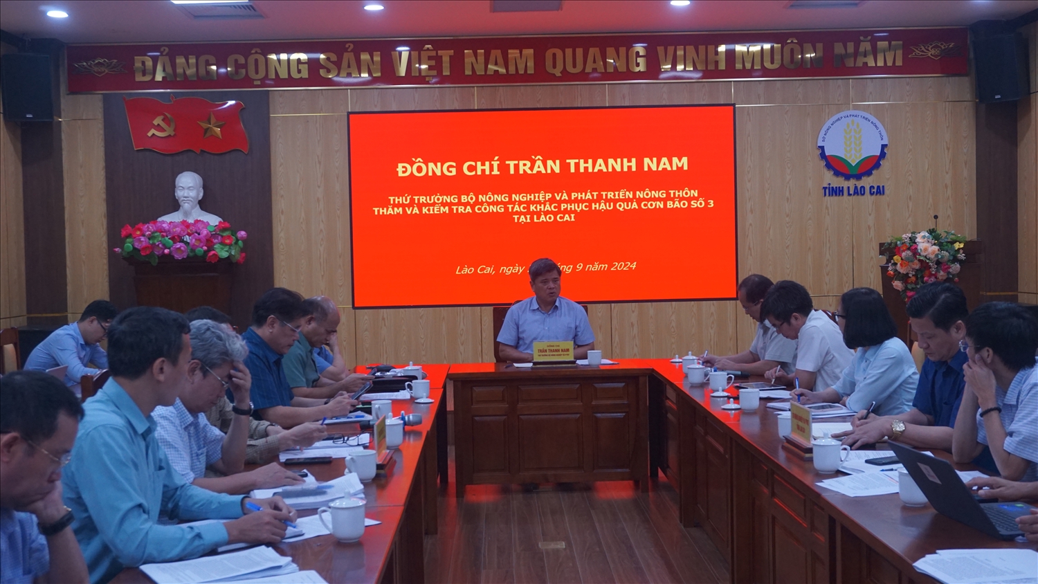 Thứ trường Trần Thanh Nam phát biểu tại buổi làm việc với tỉnh Lào Cai