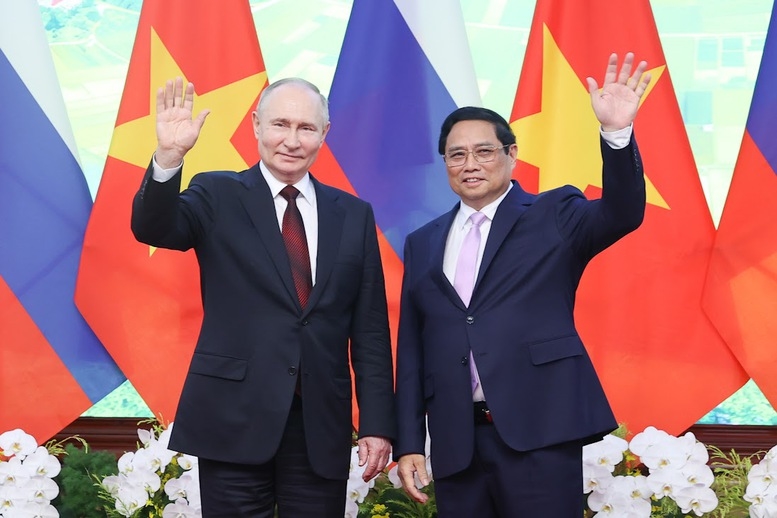 Thủ tướng Phạm Minh Chính hội kiến Tổng thống Nga Vladimir Putin có chuyến thăm cấp Nhà nước tới Việt Nam ngày 20/6/2024 - Ảnh: VGP/Nhật Bắc