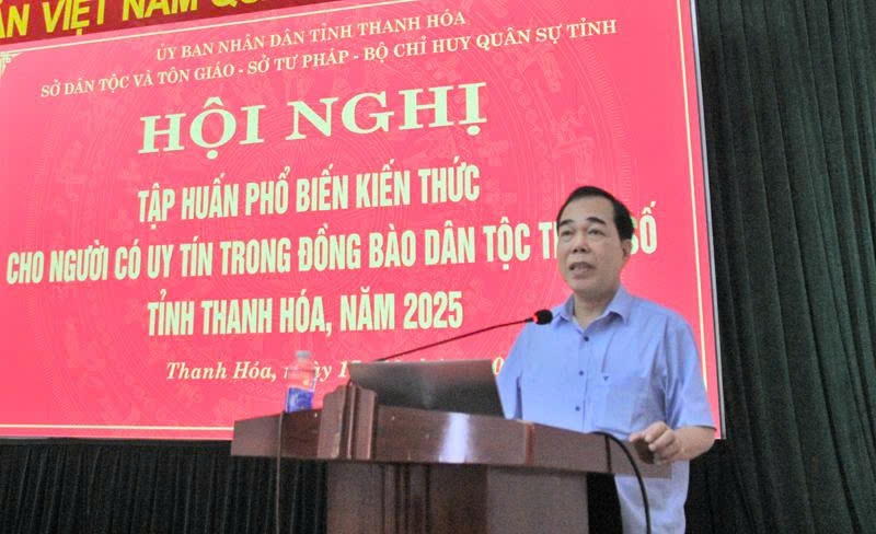 Ông Cầm Bá Tường, Phó Giám đốc Sở Dân tộc và Tôn giáo tỉnh Thanh Hóa, Phát biểu tại hội nghị