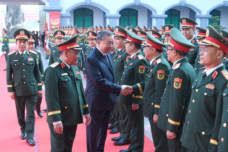 Tổng Bí thư Tô Lâm tới dự lễ kỷ niệm (Ảnh: ĐĂNG KHOA)