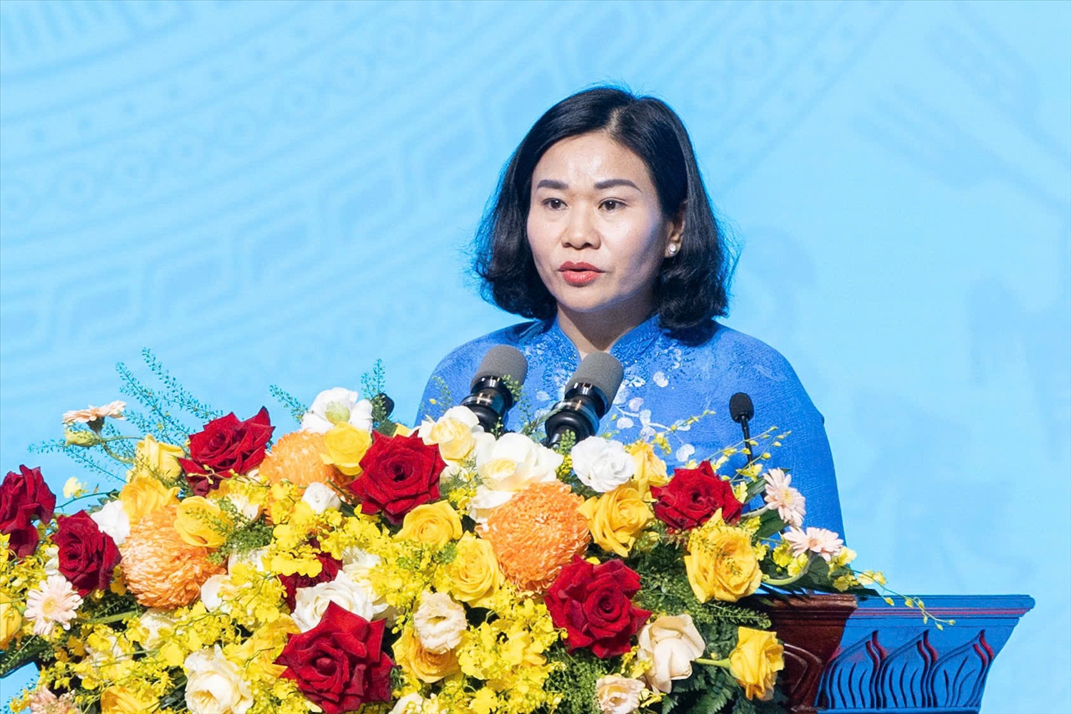 Chủ tịch Trung ương Hội LHPN Việt Nam Nguyễn Thị Tuyến phát biểu tại buổi lễ