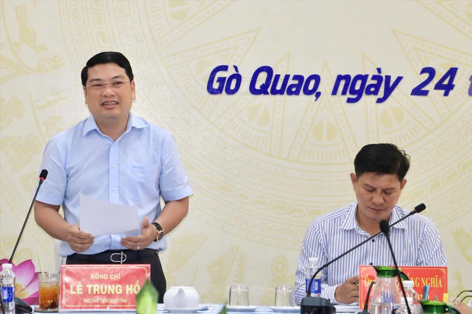 Ông Lê Trung Hồ, Phó Chủ tịch UBND tỉnh An Giang yêu cầu các đơn vị được giao nhiệm vụ nhanh chóng rà soát tiến độ công việc 