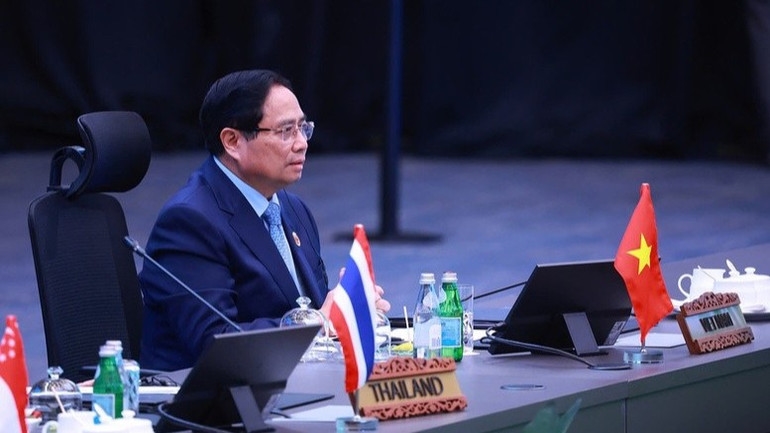 Thủ tướng Phạm Minh Chính dự Hội nghị Cấp cao lần 3 Cộng đồng châu Á phát thải ròng bằng 0. (Ảnh: Dương Giang/TTXVN) Thủ tướng Phạm Minh Chính dự Hội nghị Cấp cao lần 3 Cộng đồng châu Á phát thải ròng bằng 0. (Ảnh: Dương Giang/TTXVN)