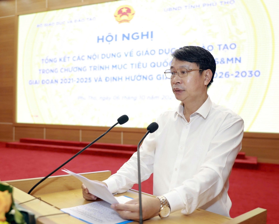Phó Chủ tịch UBND tỉnh Phú Thọ Nguyễn Khắc Hiếu phát biểu tại Hội nghị