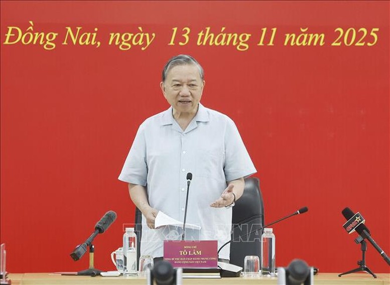 Tổng Bí thư Tô Lâm phát biểu tại cuộc làm việc