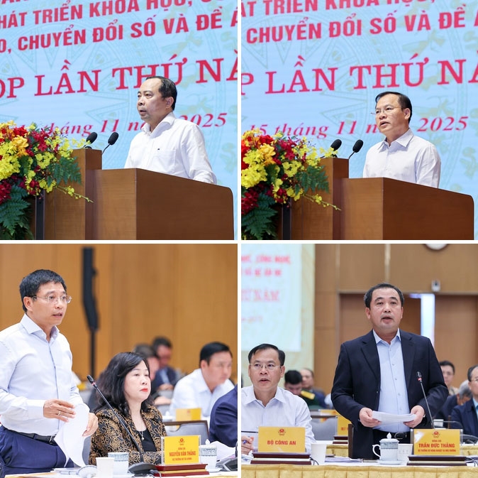 Các đại biểu báo cáo tại phiên họp - Ảnh: VGP/Nhật Bắc