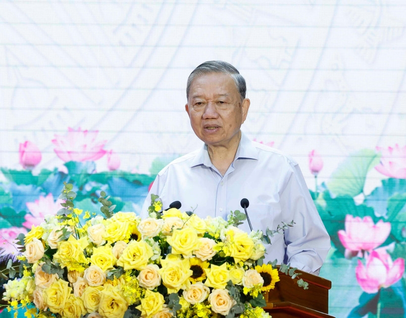 Tổng Bí thư Tô Lâm phát biểu chỉ đạo. (Ảnh: Thống Nhất/TTXVN)