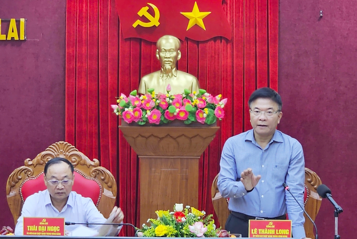 Phó Thủ tướng Chính phủ Lê Thành Long làm việc với lãnh đạo tỉnh Gia Lai. (Ảnh: T.N)