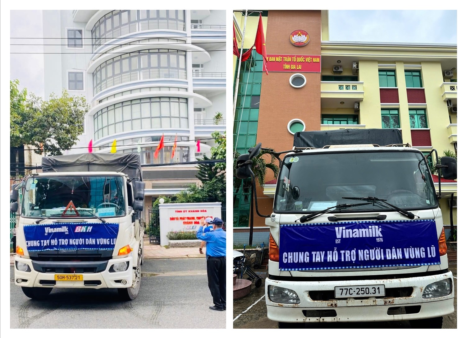 Những chuyến xe dinh dưỡng của Vinamik đã có mặt ở Mặt trận Tổ quốc và cơ quan báo – đài địa phương, kịp thời tiếp ứng dinh dưỡng cho bà con vùng lũ - Ảnh: Vi Nam