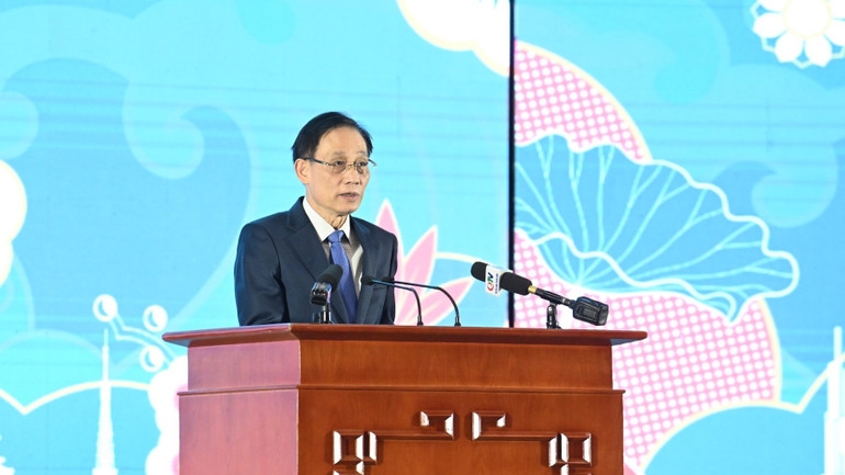 Bộ trưởng Ngoại giao Lê Hoài Trung phát biểu ý kiến tại Diễn đàn. (Ảnh: TRẦN HẢI)