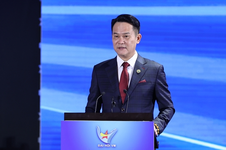 Chủ tịch Hội Doanh nhân trẻ Việt Nam Đặng Hồng Anh phát biểu tại Đại hội - Ảnh: VGP/Nhật Bắc