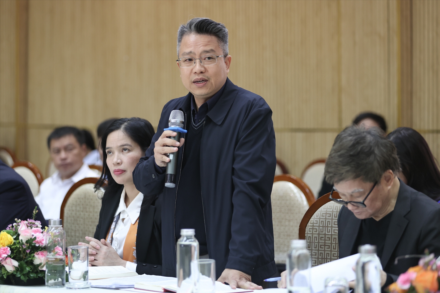 Phó Giám đốc Sở Dân tộc và Tôn giáo TP Hà Nội Phan Vũ phát biểu tại hội nghị