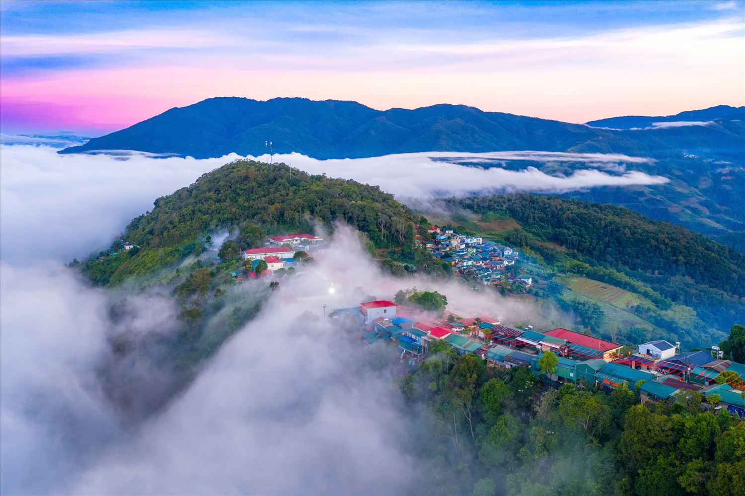 Một góc vùng biên giới Lai Châu nhìn từ trên cao.