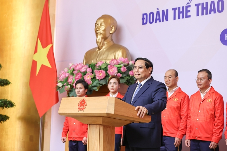 Thủ tướng Chính phủ cho rằng, SEA Games vừa là đấu trường thể thao lớn nhất khu vực; vừa là ngày hội chung thể hiện phẩm chất, ý chí và tinh thần của các dân tộc - Ảnh: VGP/Nhật Bắc