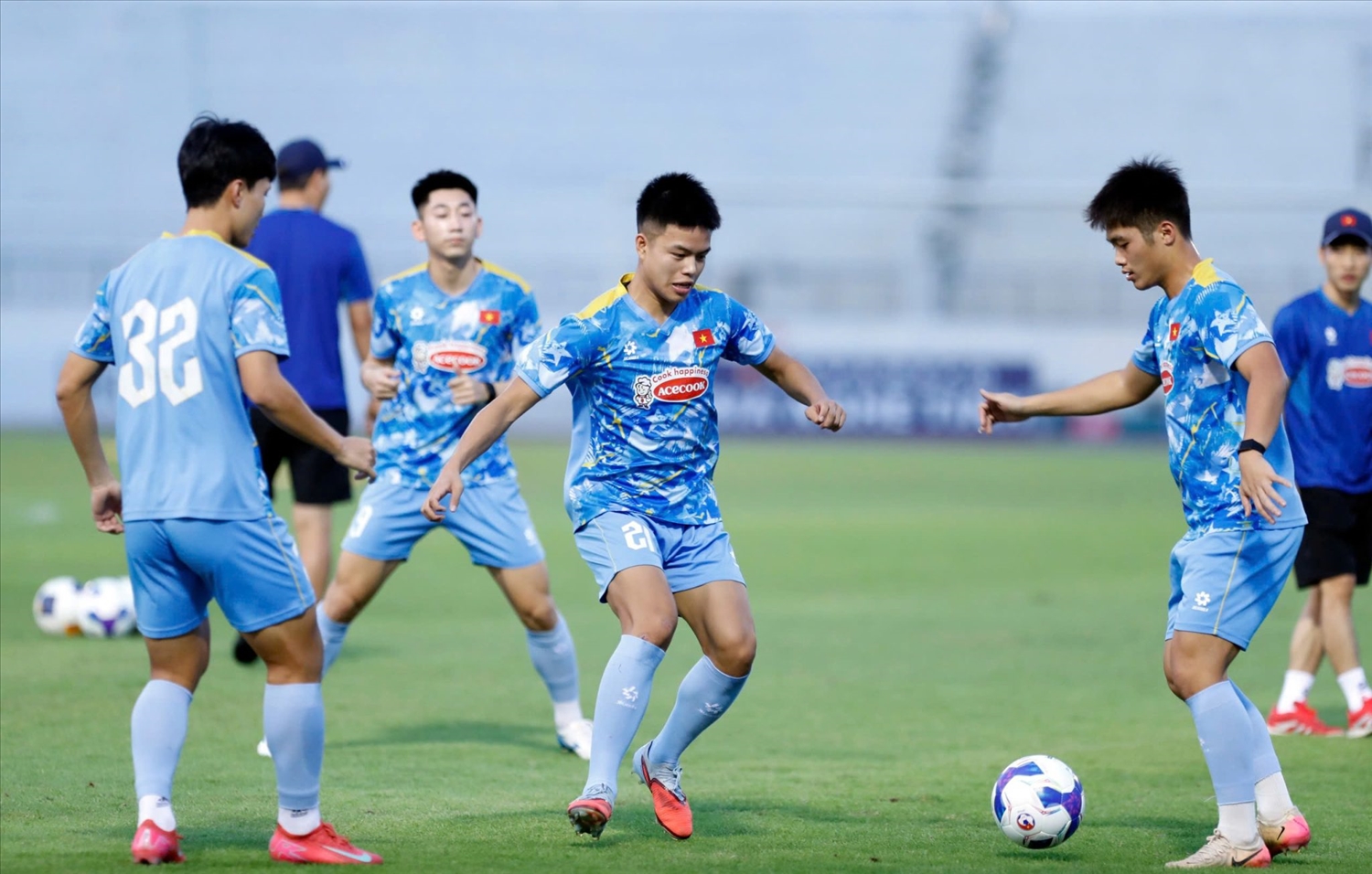 U22 Việt Nam đang tích cực tập luyện chuẩn bị cho SEA Games 33 (Ảnh VFF)