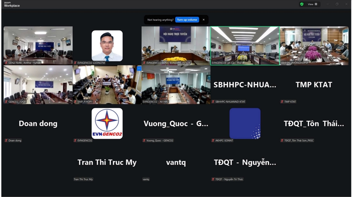 Các đơn vị tham dự họp theo hình thức trực tuyến tại các điểm cầu