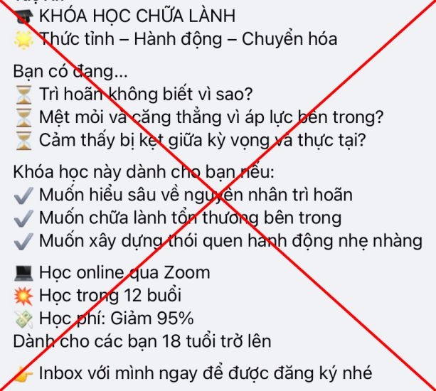 Những lời mời gọi khóa học chữa lành đầy rẫy trên mạng xã hội