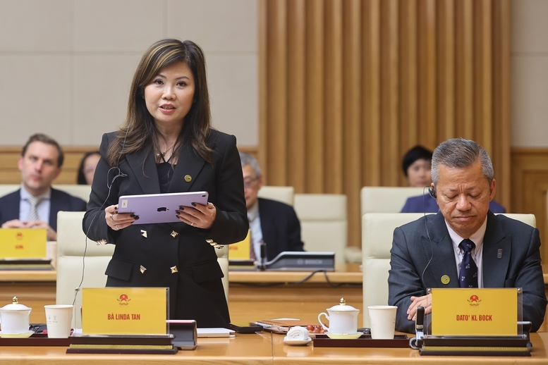 Chủ tịch Hiệp hội Bán dẫn Đông Nam Á Linda Tan phát biểu tại buổi làm việc - Ảnh: VGP/Nhật Bắc