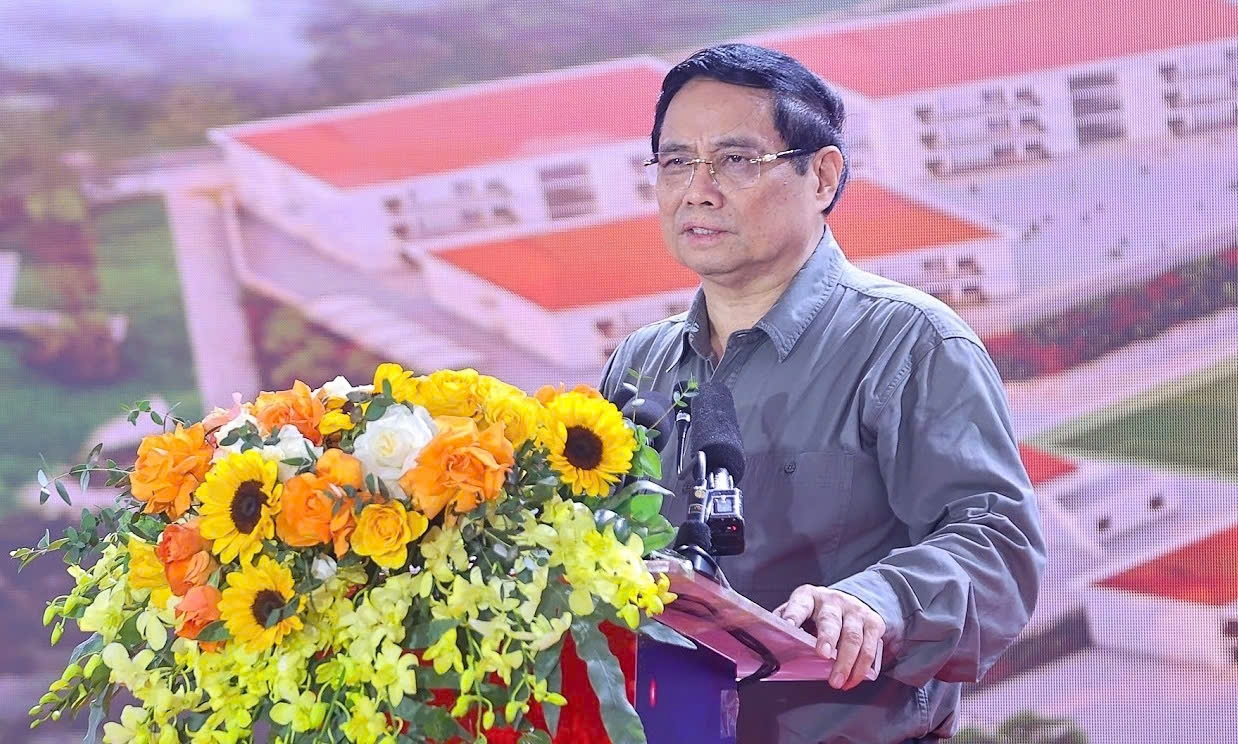 Thủ tướng Chính phủ Phạm Minh Chính phát biểu tại Lễ khởi công 