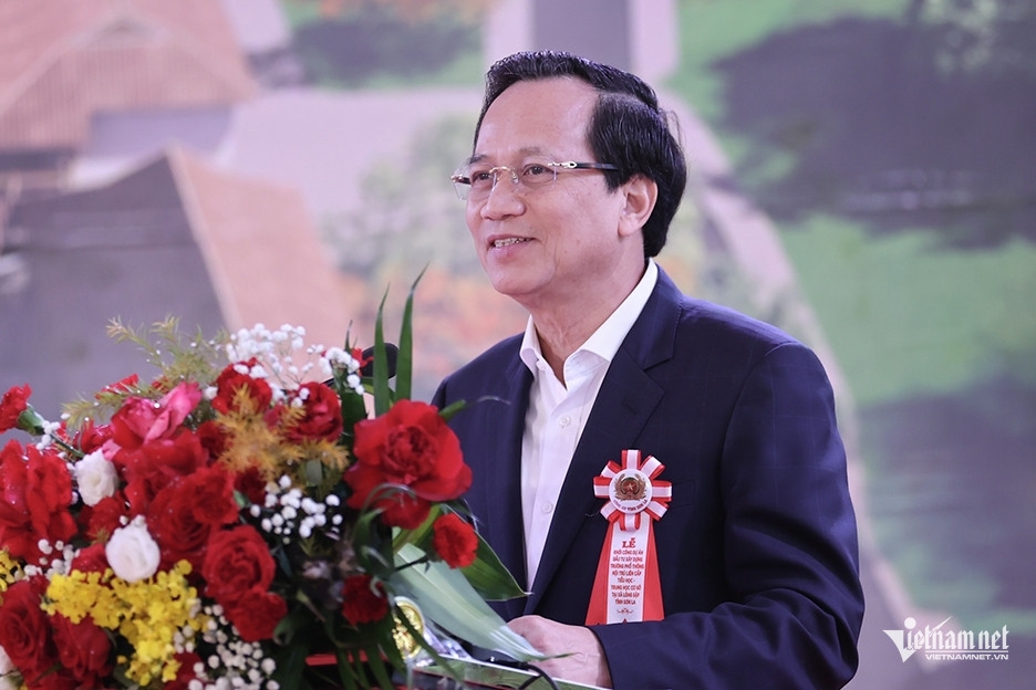 Bộ trưởng Bộ Dân tộc và Tôn giáo Đào Ngọc Dung phát biểu tại lễ khởi công