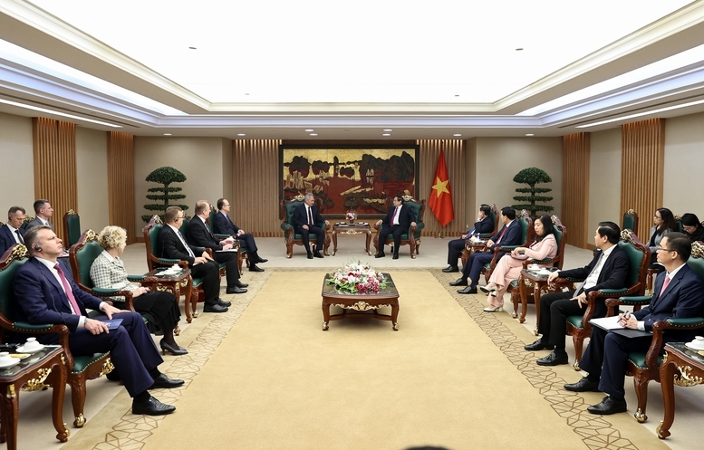 Thủ tướng Chính phủ Phạm Minh Chính nhận thấy quan hệ hai nước đang phát triển tốt đẹp - Ảnh; VGP/Nhật Bắc