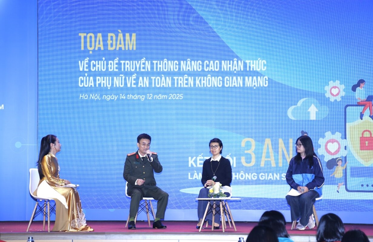 Trong khuôn khổ Chiến dịch truyền thông đã diễn ra chương trình tọa đàm chia sẻ nhiều kiến thức để phụ nữ, trẻ em tránh các tình huống lừa đảo, có thể làm chủ không gian số