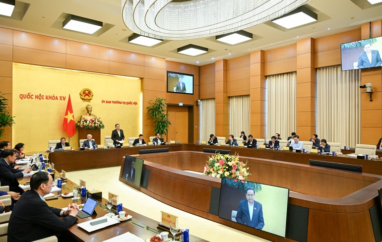 Quang cảnh cuộc họp tại Nhà Quốc hội. (Ảnh: DUY LINH)