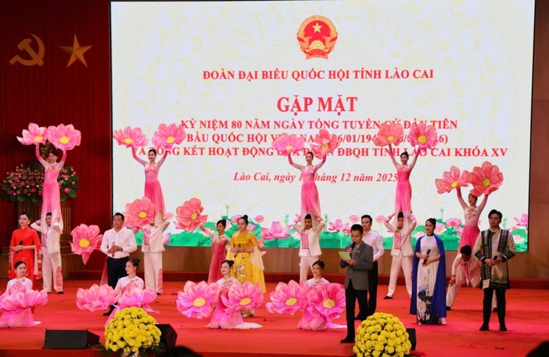 Chương trình nghệ thuật tại buổi gặp mặt - Ảnh: VGP/Thu Giang