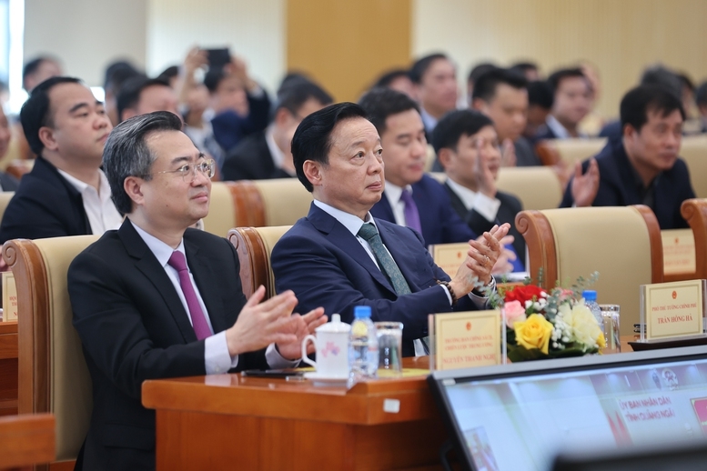 Phó Thủ tướng Chính phủ Trần Hồng Hà; lãnh đạo các ban, bộ, ngành Trung ương; lãnh đạo các địa phương dự Hội nghị - Ảnh: VGP/Nhật Bắc