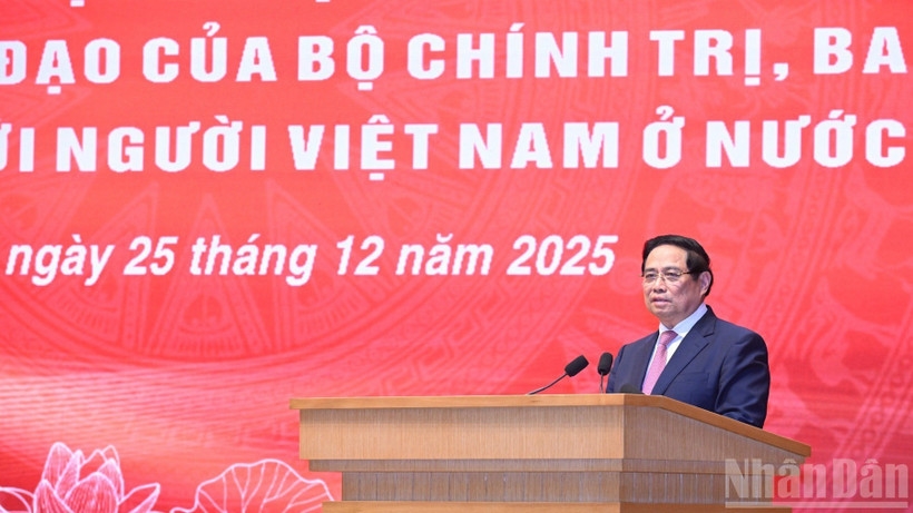 Thủ tướng Chính phủ Phạm Minh Chính phát biểu ý kiến tại hội nghị. (Ảnh: Trần Hải)