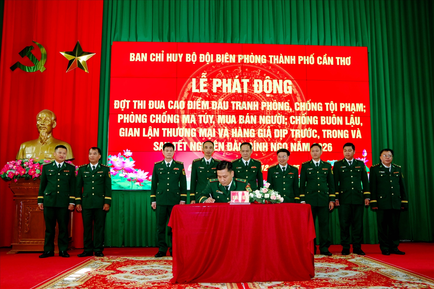 Các cơ quan đơn vị thuộc Ban chỉ huy BĐBP TP. Cần Thơ ký kết giao ước thi đua