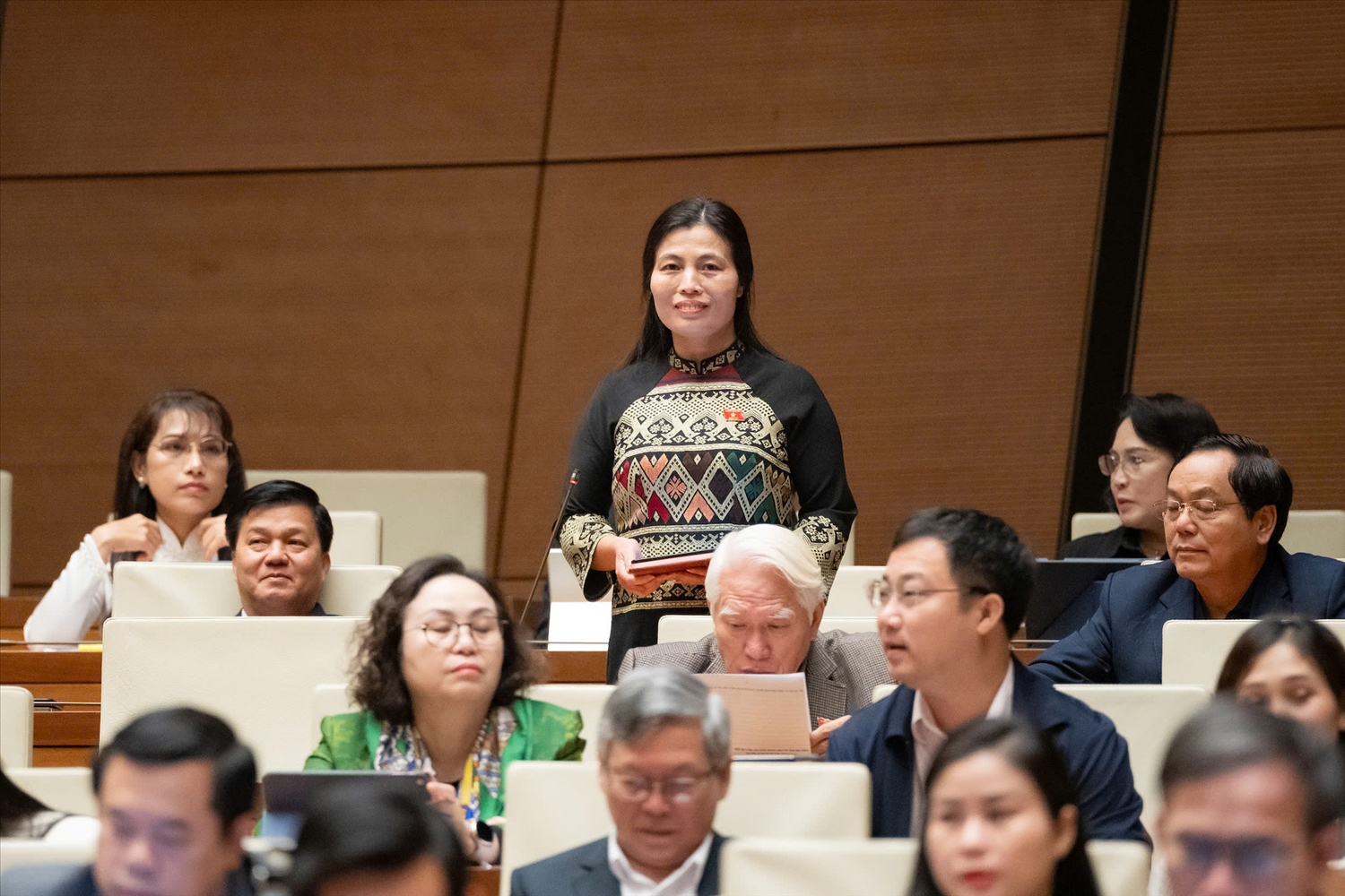 Đại biểu Hồ Thị Minh (đoàn Quảng Trị). Ảnh: Quốc hội 