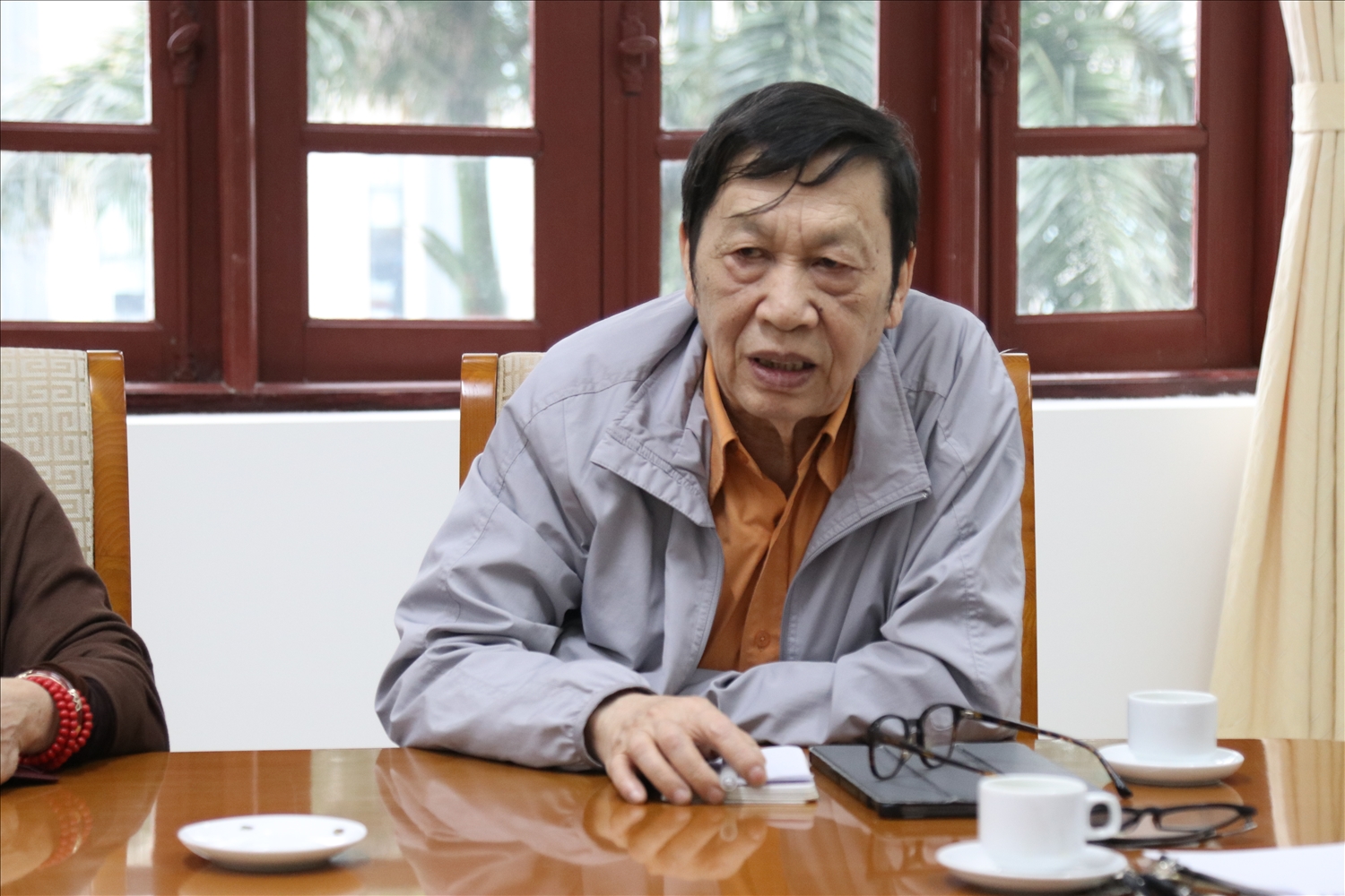 Giáo sư Lương Gia Tĩnh phát biểu tại cuộc họp