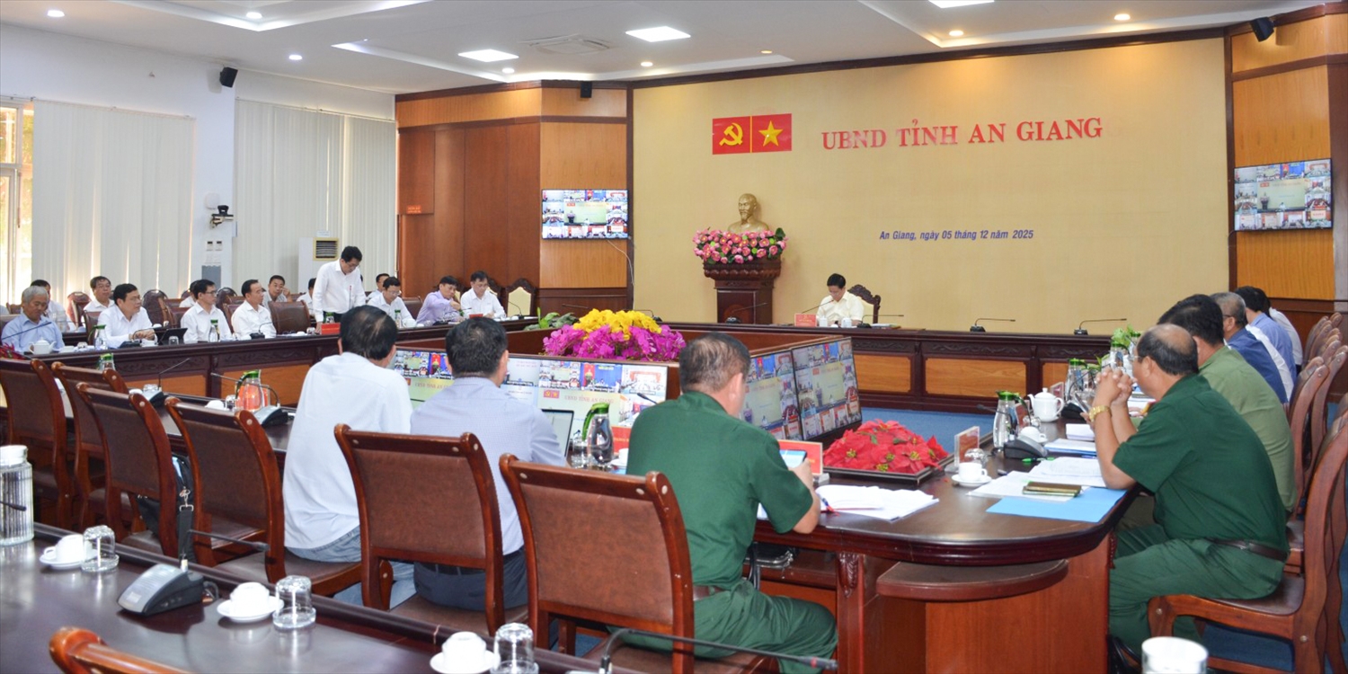 Đại diện EVNSPS báo cáo công tác khắc phục sự cố đường cáp ngầm Hà Tiên - Phú Quốc với Chủ tịch UBND tỉnh An Giang 