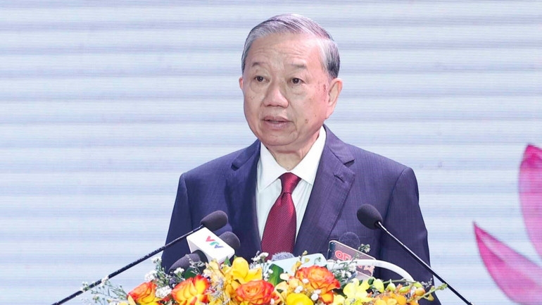 Tổng Bí thư Tô Lâm phát biểu. (Ảnh: Thống Nhất/TTXVN) 