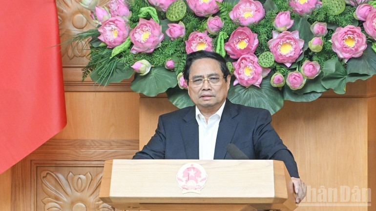Thủ tướng Chính phủ Phạm Minh Chính phát biểu ý kiến kết luận Phiên họp. (Ảnh: Trần Hải)
