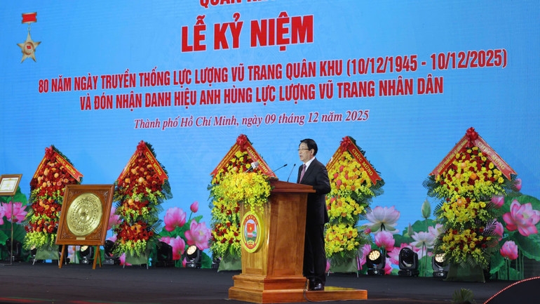 Chủ tịch nước Lương Cường phát biểu tại Lễ kỷ niệm.