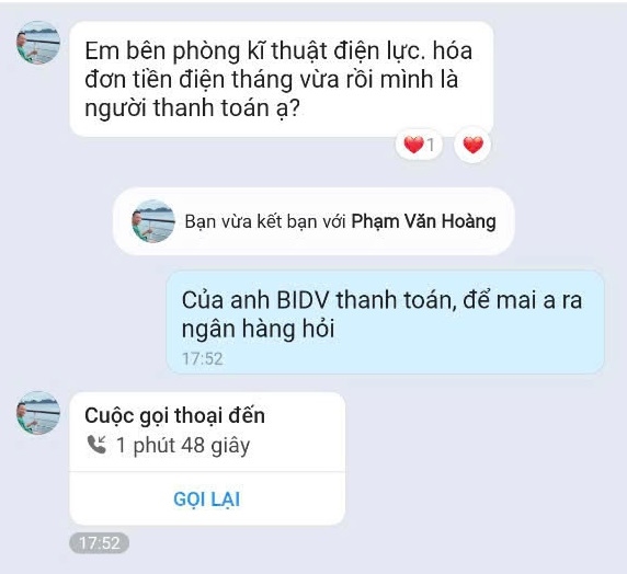 Một tin nhắn lừa đảo, mạo danh nhân viên ngành điện lực mà khách hàng nhận được