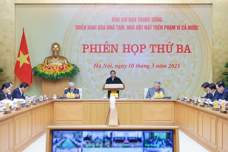 Thủ tướng Phạm Minh Chính chủ trì phiên họp lần thứ 3 Ban Chỉ đạo Trung ương triển khai xóa nhà tạm, nhà dột nát trên phạm vi cả nước