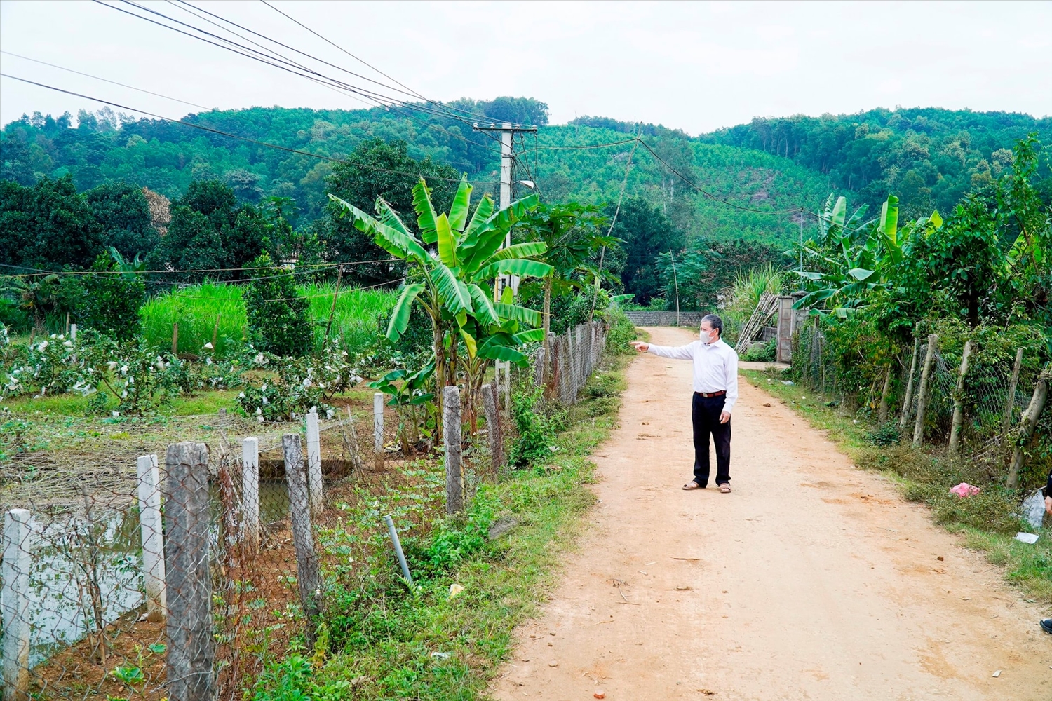 Khi địa phương phát động phong trào xây dựng nông thôn mới, ông Bùi Công Bằng đã hiến 600m2 đất để làm đường giao thông.