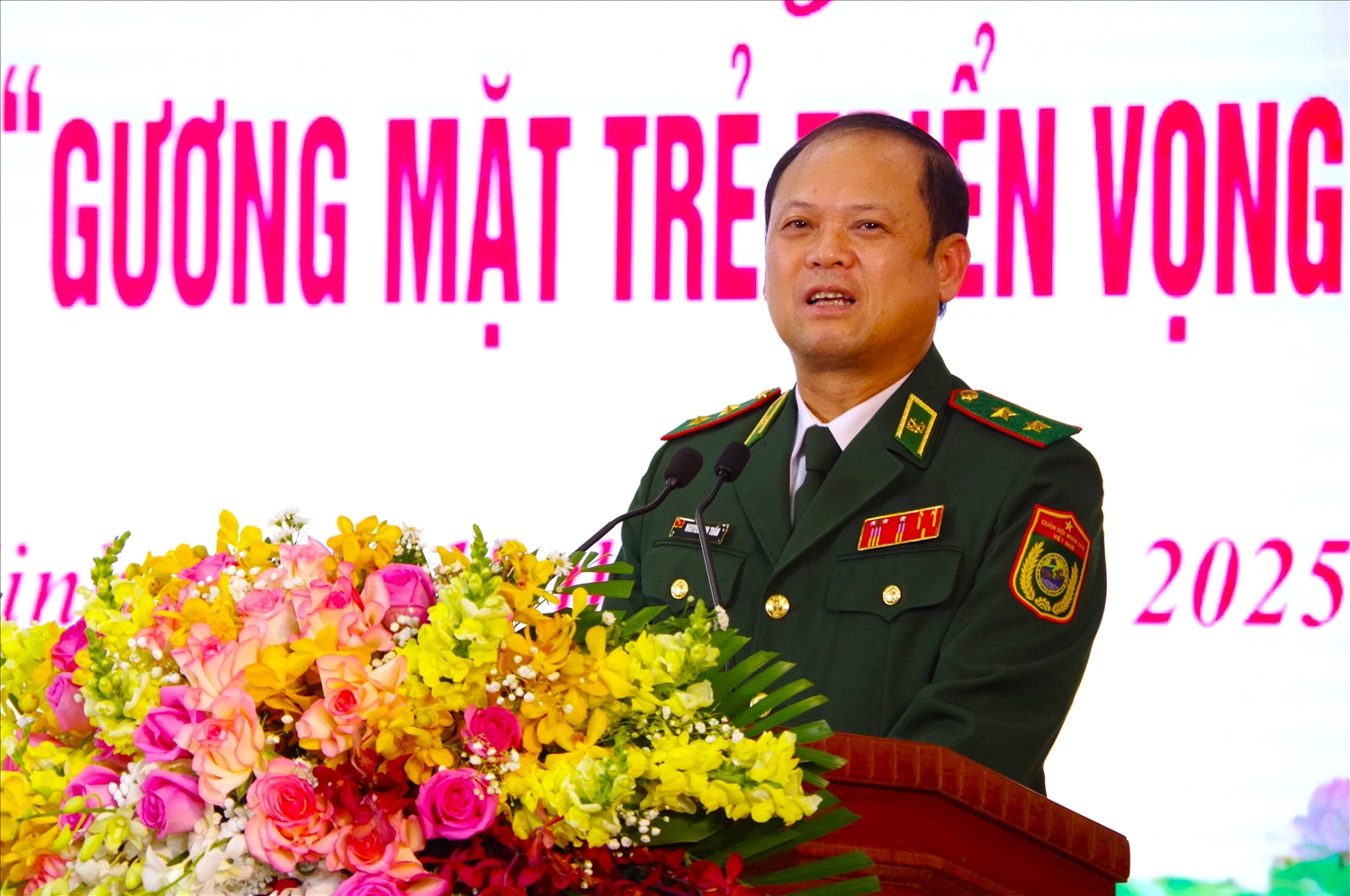 Trung tướng Nguyễn Anh Tuấn, Chính ủy BĐBP phát biểu tại buổi Tuyên dương “Gương mặt trẻ tiêu biểu”, “Gương mặt trẻ triển vọng” năm 2024