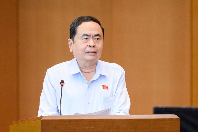 Chủ tịch Quốc hội Trần Thanh Mẫn phát biểu tại Hội nghị - Ảnh: VGP/Nhật Bắc