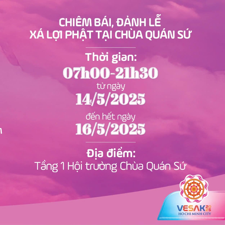 Thời gian chiêm bái Xá lợi Đức Phật tại chùa Quán Sứ, Hà Nội. (Ảnh: BTC)