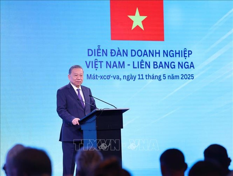 Tổng Bí thư Tô Lâm mong muốn qua Diễn đàn lần này sẽ có nhiều thỏa thuận hợp tác của doanh nghiệp hai nước được ký kết để tận dụng thế mạnh của mỗi nước, góp phần phát triển bền vững trong thời gian tới. Ảnh: TTXVN