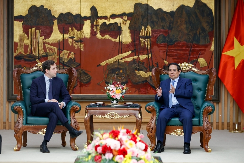 Thủ tướng Phạm Minh Chính khẳng định Việt Nam luôn coi trọng tăng cường quan hệ hữu nghị truyền thống và hợp tác nhiều mặt tốt đẹp với Thụy Điển - Ảnh: VGP/Nhật Bắc