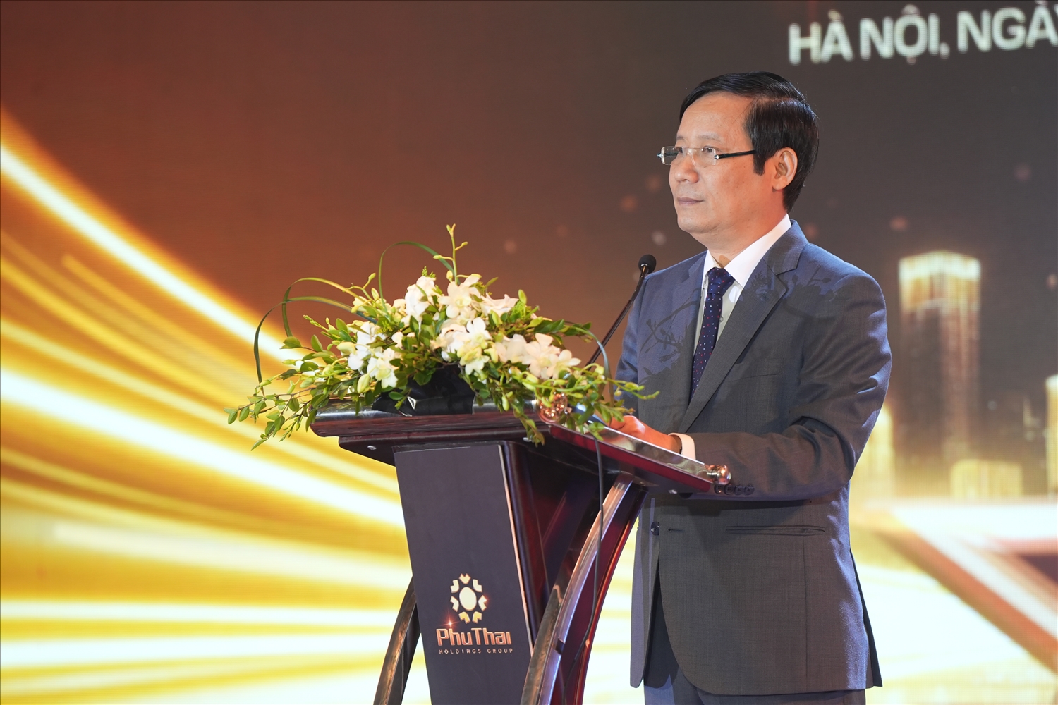 Chủ tịch Liên đoàn Thương mại và Công nghiệp Việt Nam (VCCI) Phạm Tấn Công phát biểu tại buổi lễ