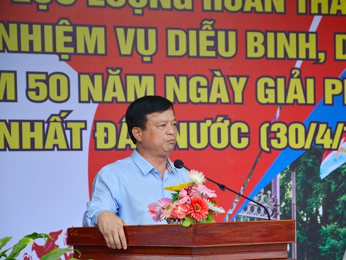 Ông Nguyễn Tuấn Thanh, Phó Chủ tịch Thường trực UBND tỉnh BÌnh ĐỊnh phát biểu tại lễ đón đoàn công tác