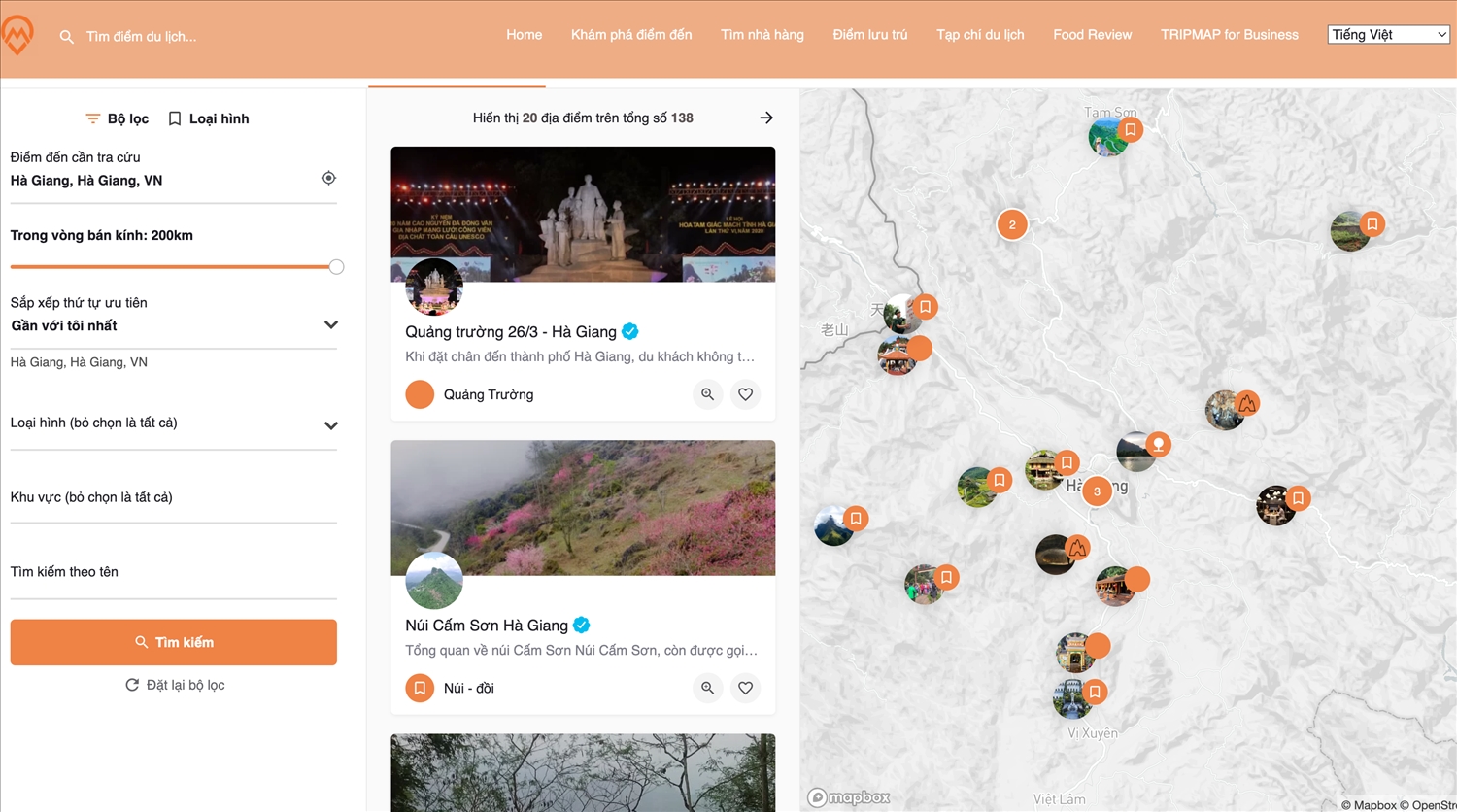 Các điểm đến của Hà Giang được giới thiệu tại Tripmap.vn