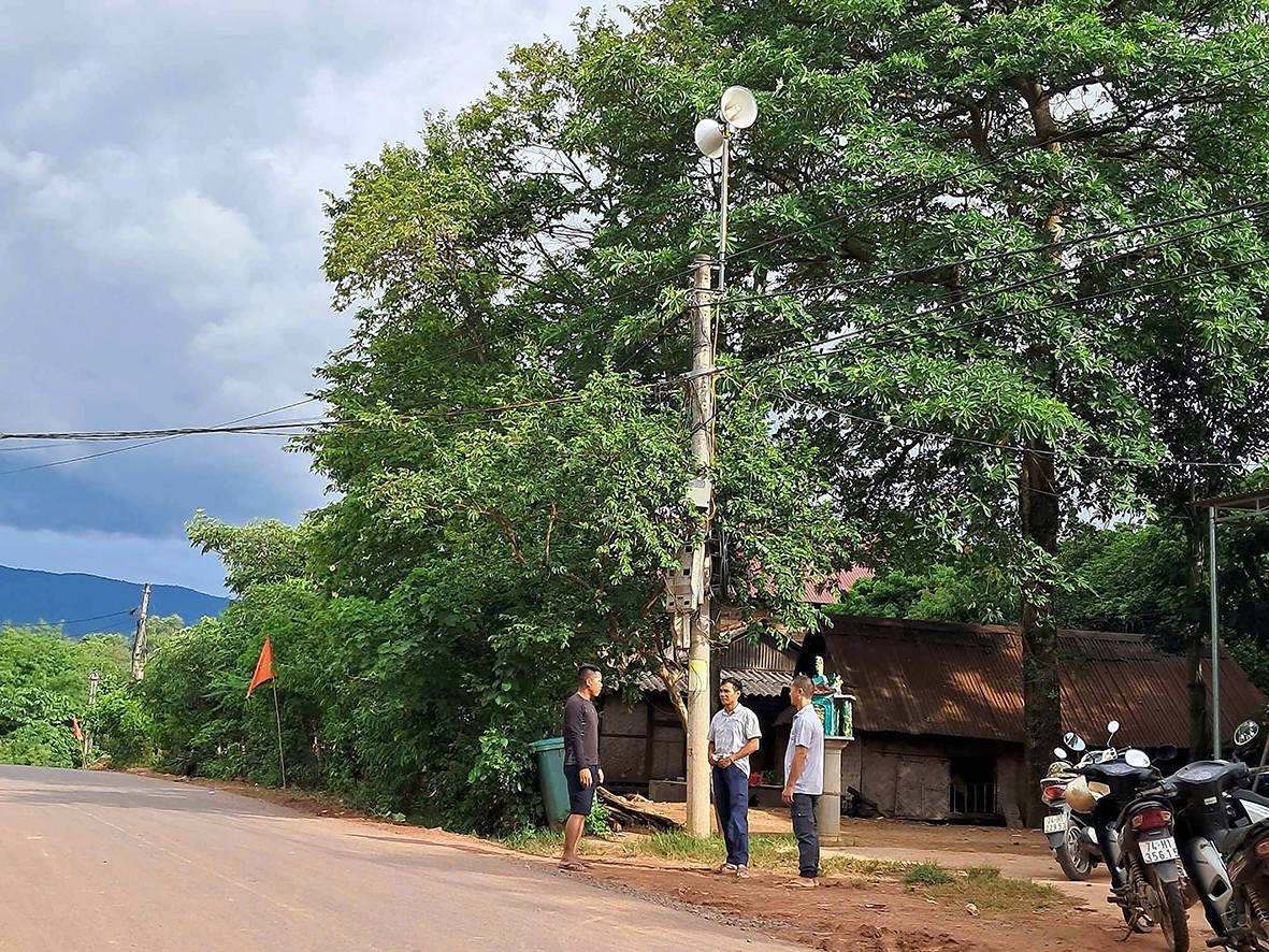 Hệ thống loa truyền thanh được đầu tư tại xã Lìa, huyện Hướng Hóa, tỉnh Quảng Trị từ nguồn vốn Chương trình MTQG 1719 (Ảnh: H.T).